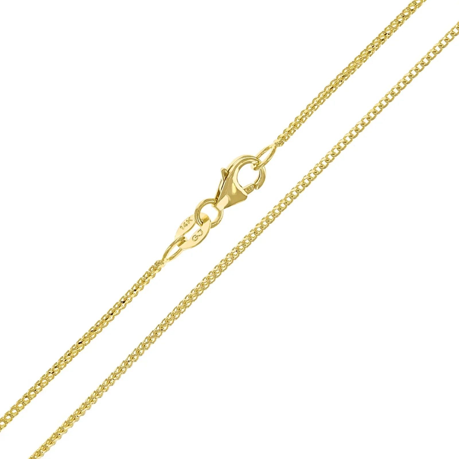 Italian 14k Yellow Gold Solid Diamond Cut Franco Chain Necklace 24" 1mm 3.5grams - Jewelry Store by Erik Rayo
