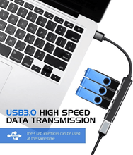 Load image into Gallery viewer, USB-C Type C to USB 3.0 4 Port Hub Splitter For PC Phone Mac iPad MacBook Pro
