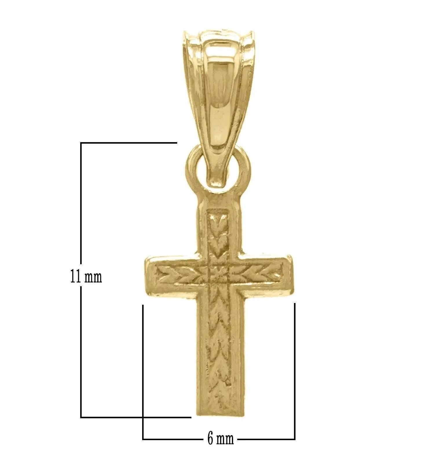 14K Yellow White or Rose Gold Small Cross Pendant Religious Charm - Jewelry Store by Erik Rayo