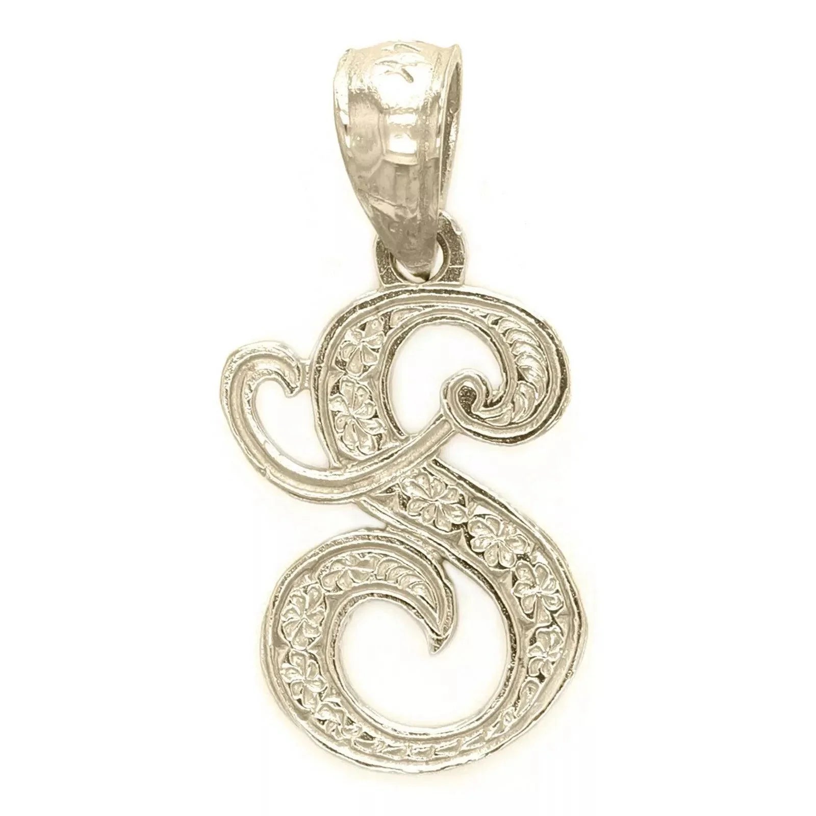 14k Yellow or White Gold Initial Letter Charm Pendant Alphabet A-Z Available - Jewelry Store by Erik Rayo