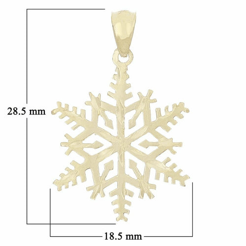14k Yellow Gold Winter Snow Flake Charm Pendant 1.5 grams - Jewelry Store by Erik Rayo