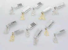 Load image into Gallery viewer, 14k Yellow or White Gold Initial Letter M Alphabet A-Z Charm Pendant
