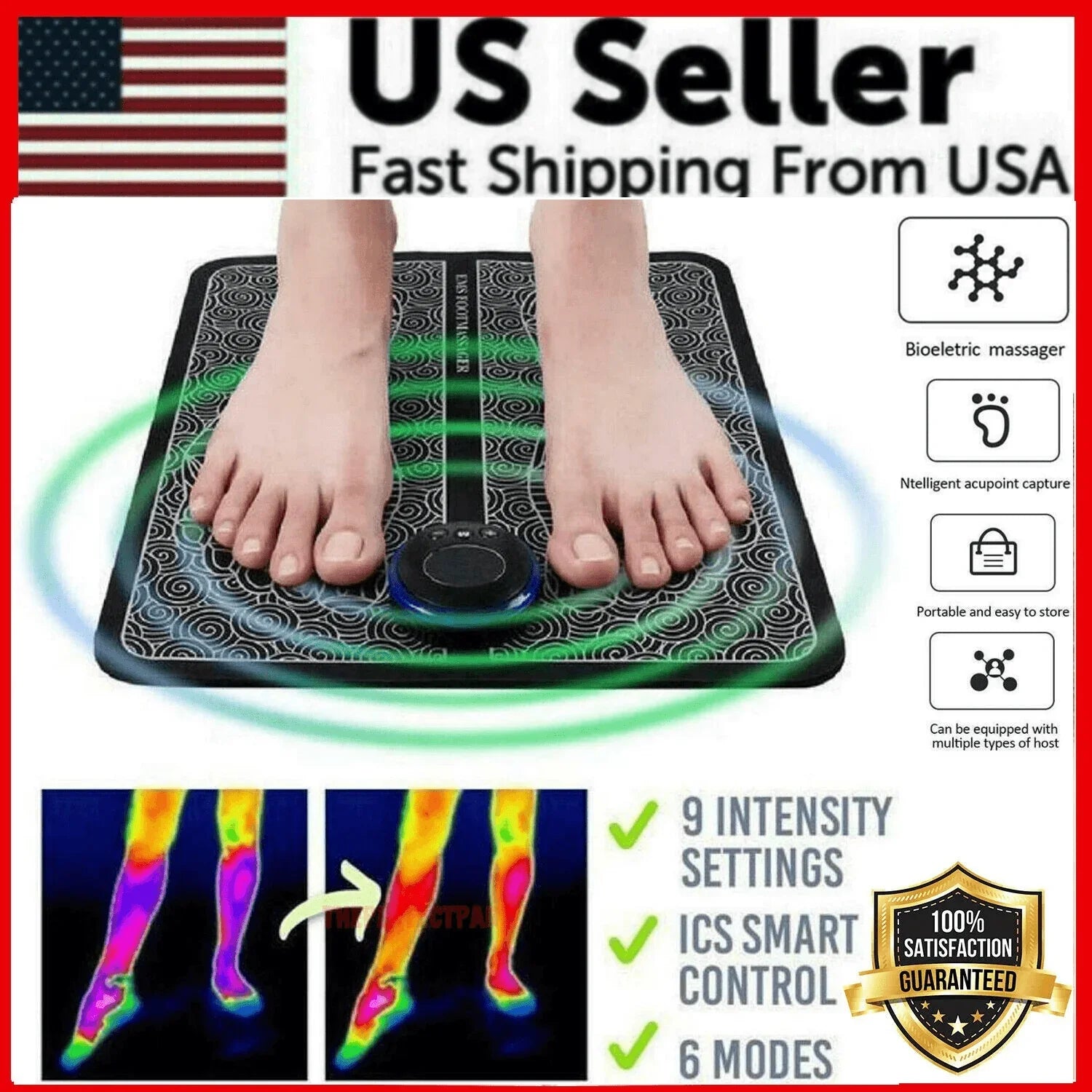 EMS Foot Massager Leg Reshaping Electric Deep Kneading Muscle Pain Relax Machine - Jewelry Store by Erik Rayo