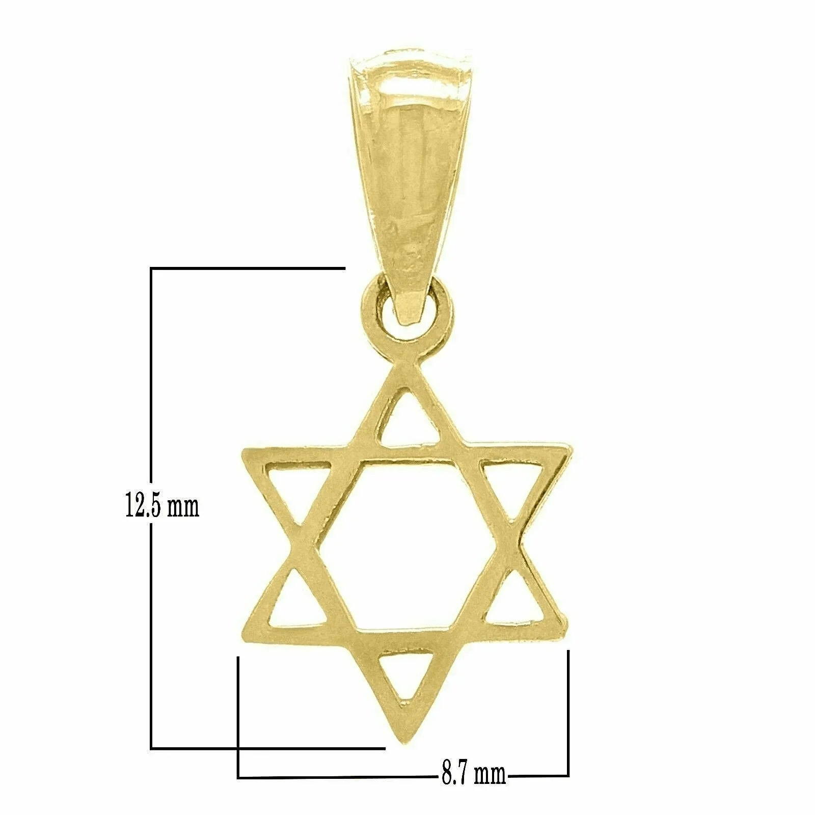 14k Yellow Gold Solid Small Jewish Star of David Charm Pendant 0.5 gram - Jewelry Store by Erik Rayo