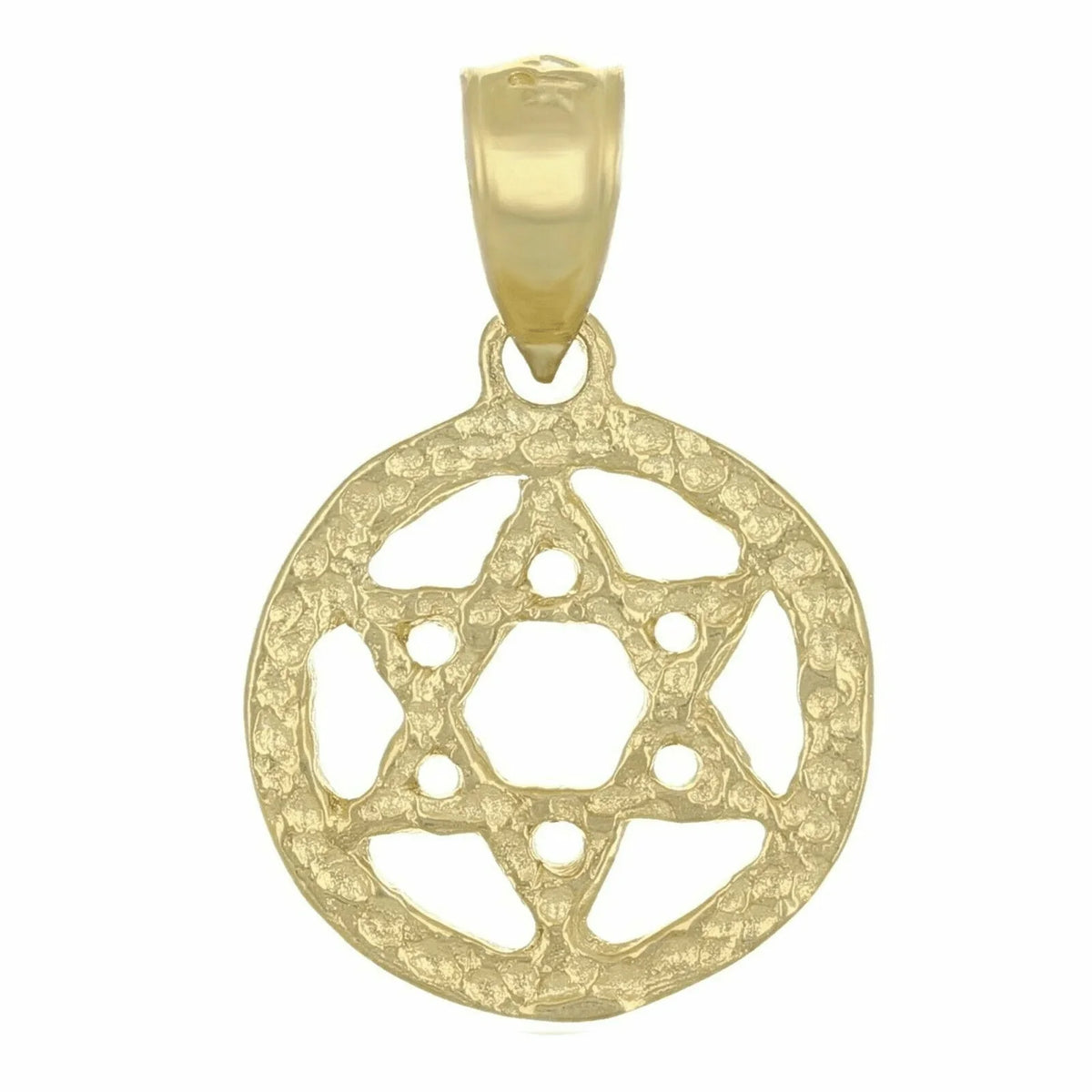 14k Yellow Gold Solid Jewish Star of David Charm Pendant 1.2 grams - Jewelry Store by Erik Rayo
