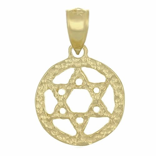 14k Yellow Gold Solid Jewish Star of David Charm Pendant 1.2 grams - Jewelry Store by Erik Rayo