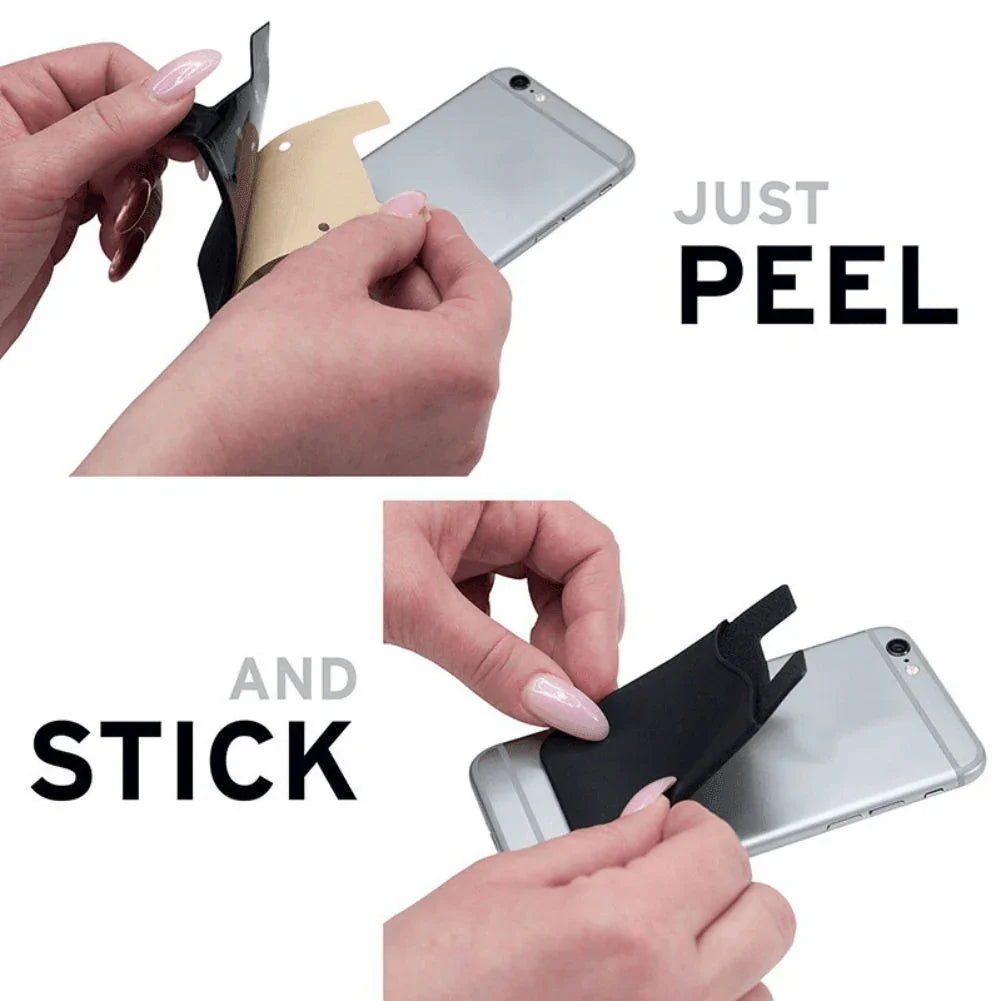 5x Silicone Credit Card Holder Cell Phone Wallet Pocket Sticker Adhesive Black - Jewelry Store by Erik Rayo