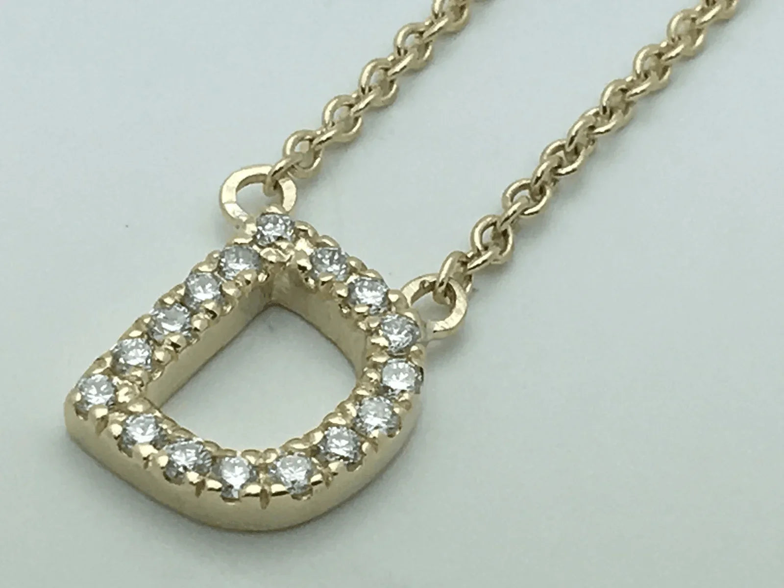 14k Yellow White or Rose Gold Diamond Initial Letter D Pendant Necklace 18" - Jewelry Store by Erik Rayo