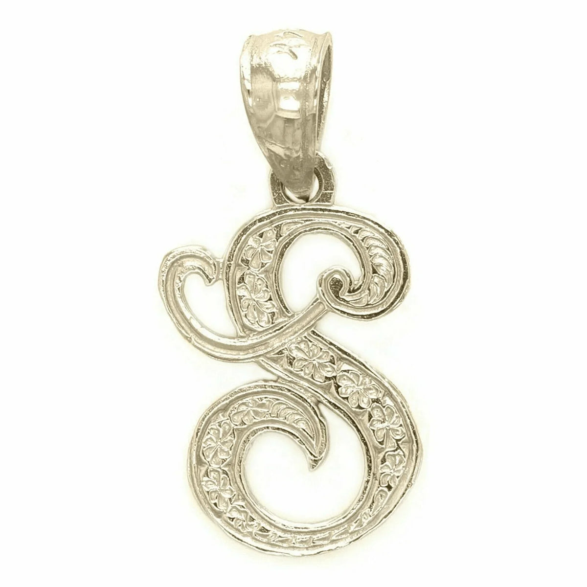 14k Yellow or White Gold Initial Letter S Alphabet A-Z Charm Pendant - Jewelry Store by Erik Rayo