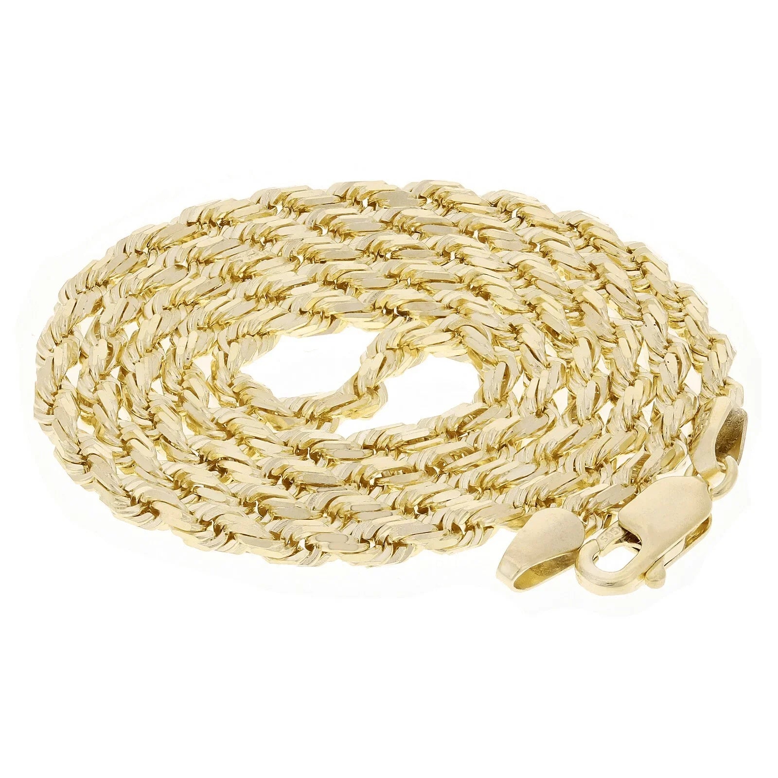 Italian 14k Yellow Gold Solid Diamond Cut Rope Chain Necklace 20" 2.5mm 12.5gram - Jewelry Store by Erik Rayo