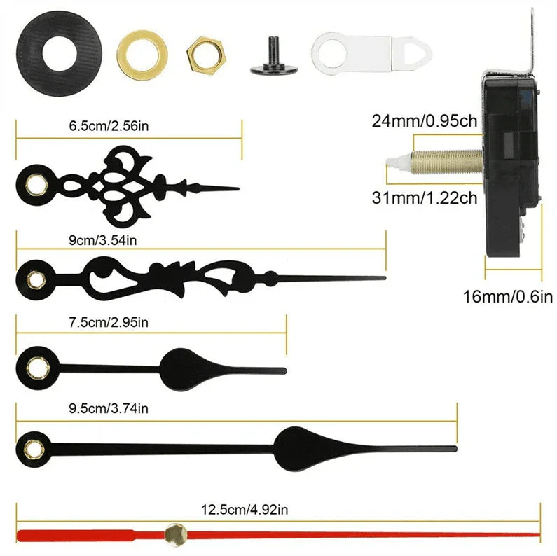 DIY Clock Parts Movement Quartz Mechanism Wall Replacement Repair Tool Hands Kit - Jewelry Store by Erik Rayo