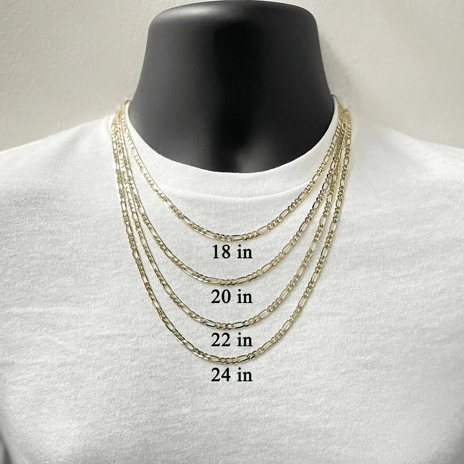 Italian 14k Yellow Gold Figaro Chain Necklace 18" 3.2mm 8.3 grams - Jewelry Store by Erik Rayo