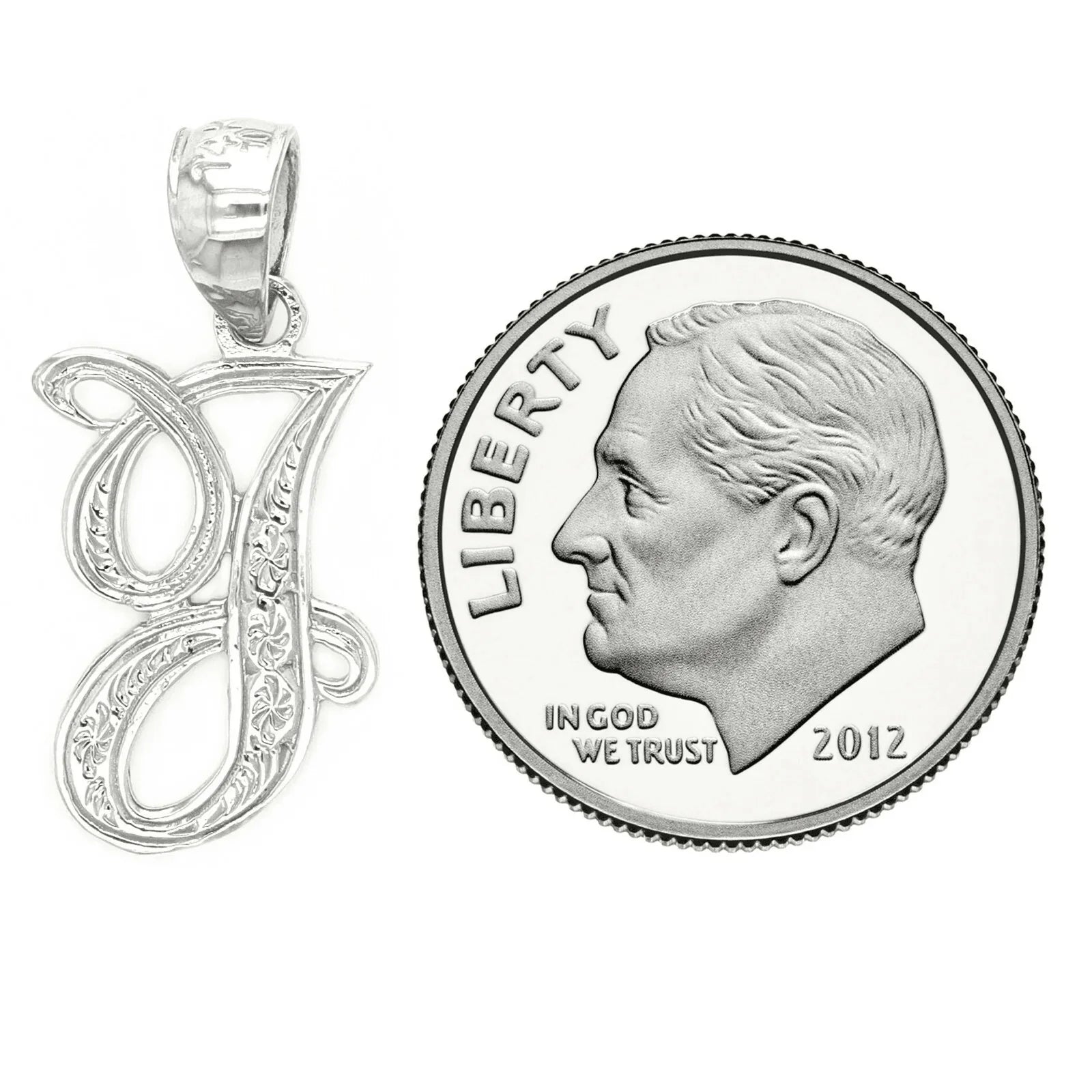 14k Yellow or White Gold Initial Letter J Alphabet A-Z Charm Pendant - Jewelry Store by Erik Rayo