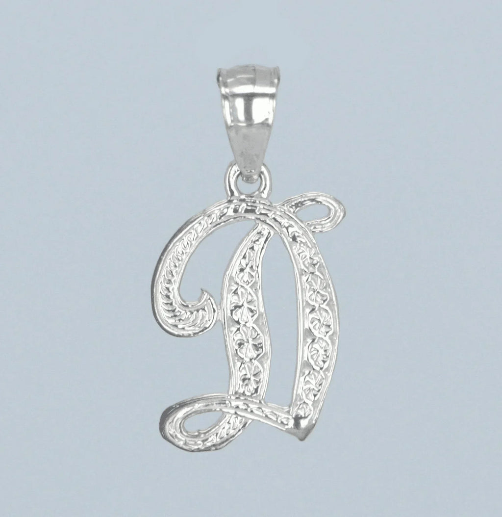 14k Yellow or White Gold Initial Letter D Alphabet A-Z Charm Pendant - Jewelry Store by Erik Rayo