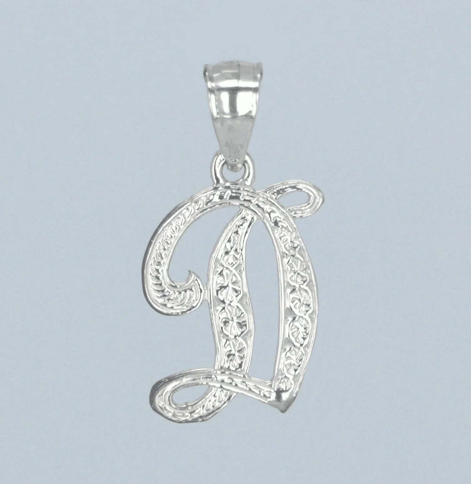 14k Yellow or White Gold Initial Letter D Alphabet A-Z Charm Pendant - Jewelry Store by Erik Rayo