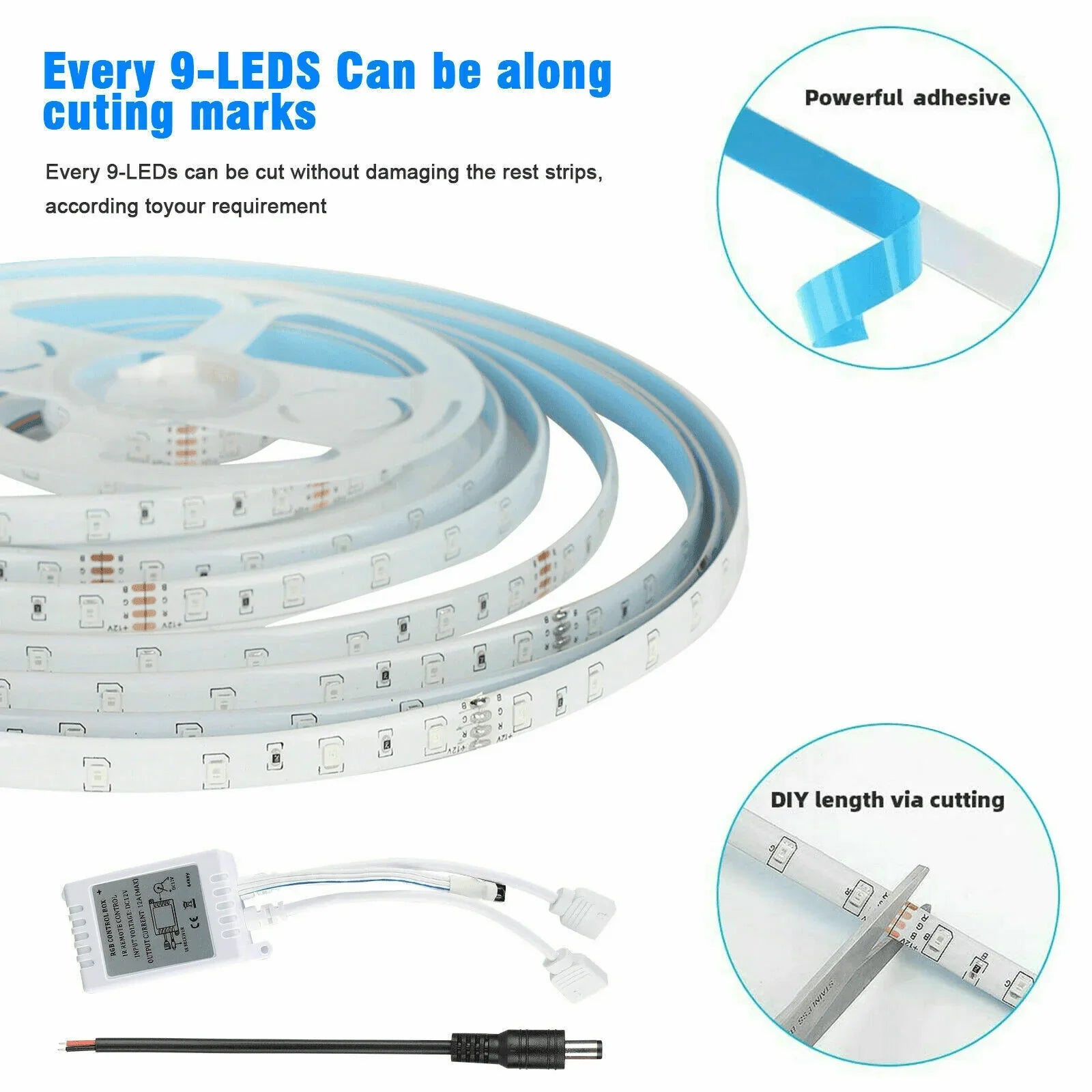 32FT LED Strip Lights Remote Control Bedroom Waterproof for Indoor Outdoor Use - Jewelry Store by Erik Rayo