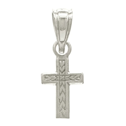 14K Yellow White or Rose Gold Small Cross Pendant Religious Charm - Jewelry Store by Erik Rayo