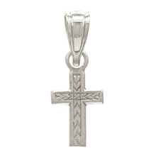 Load image into Gallery viewer, 14K Yellow White or Rose Gold Small Cross Pendant Religious Charm
