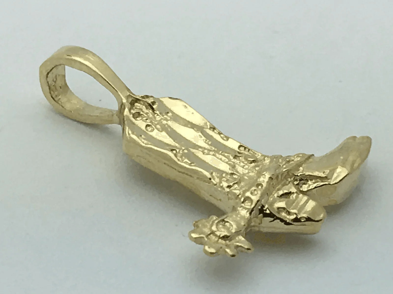 14k Yellow Gold Western Cowgirl Boots Cowboy Boots Charm Pendant 1.3 grams - Jewelry Store by Erik Rayo