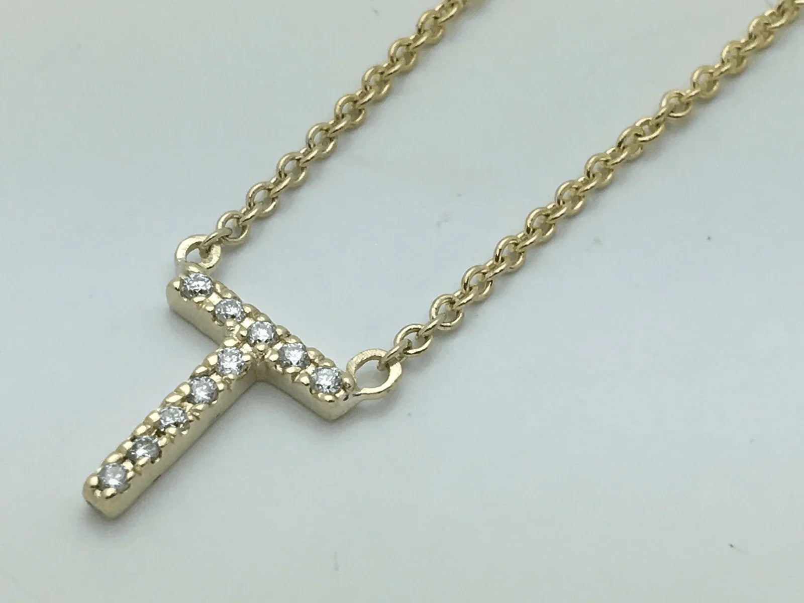 14k Yellow White or Rose Gold Diamond Initial Letter T Pendant Necklace 18" - Jewelry Store by Erik Rayo