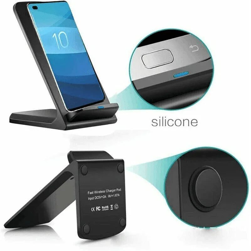 Qi Wireless Fast Charger Charging Pad Stand Dock For Samsung Galaxy iPhone Phone - Jewelry Store by Erik Rayo