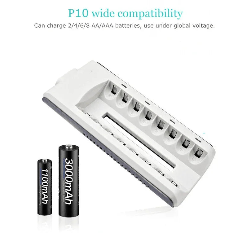 8 Slot Battery Charger For Ni-MH Ni-CD AA AAA Rechargeable Batteries Fast Charge - Jewelry Store by Erik Rayo