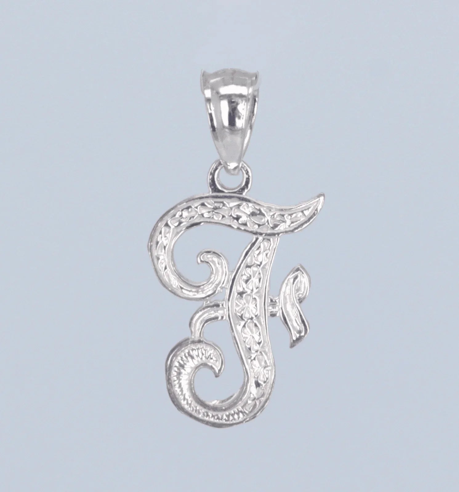 14k Yellow or White Gold Initial Letter F Alphabet A-Z Charm Pendant - Jewelry Store by Erik Rayo