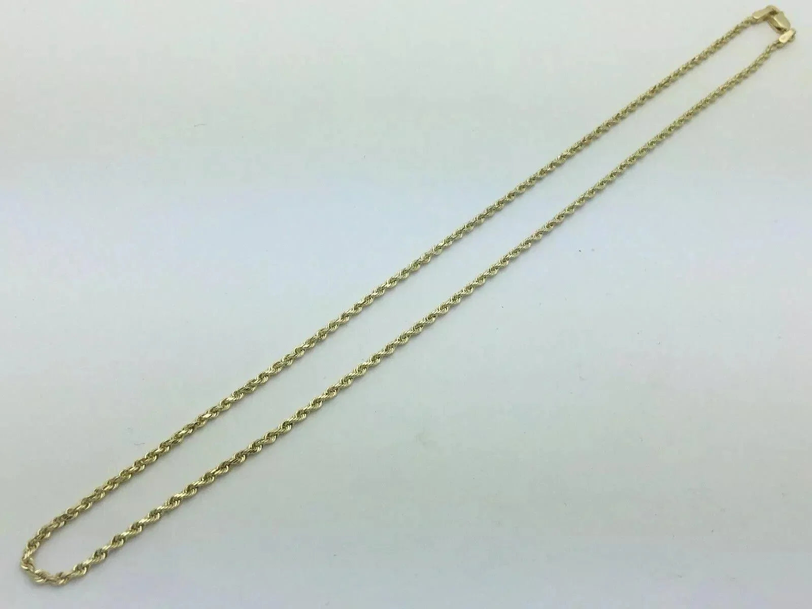 14k Yellow Gold Solid Diamond Cut Rope Chain Necklace 16" 2mm 6 grams - Jewelry Store by Erik Rayo