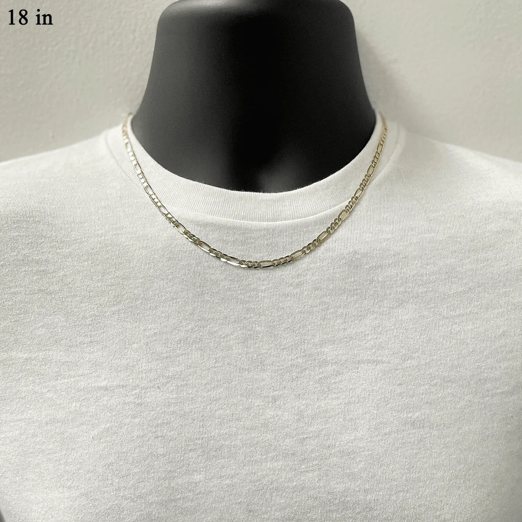 Italian 14k Yellow Gold Figaro Chain Necklace 18" 3.2mm 8.3 grams - Jewelry Store by Erik Rayo