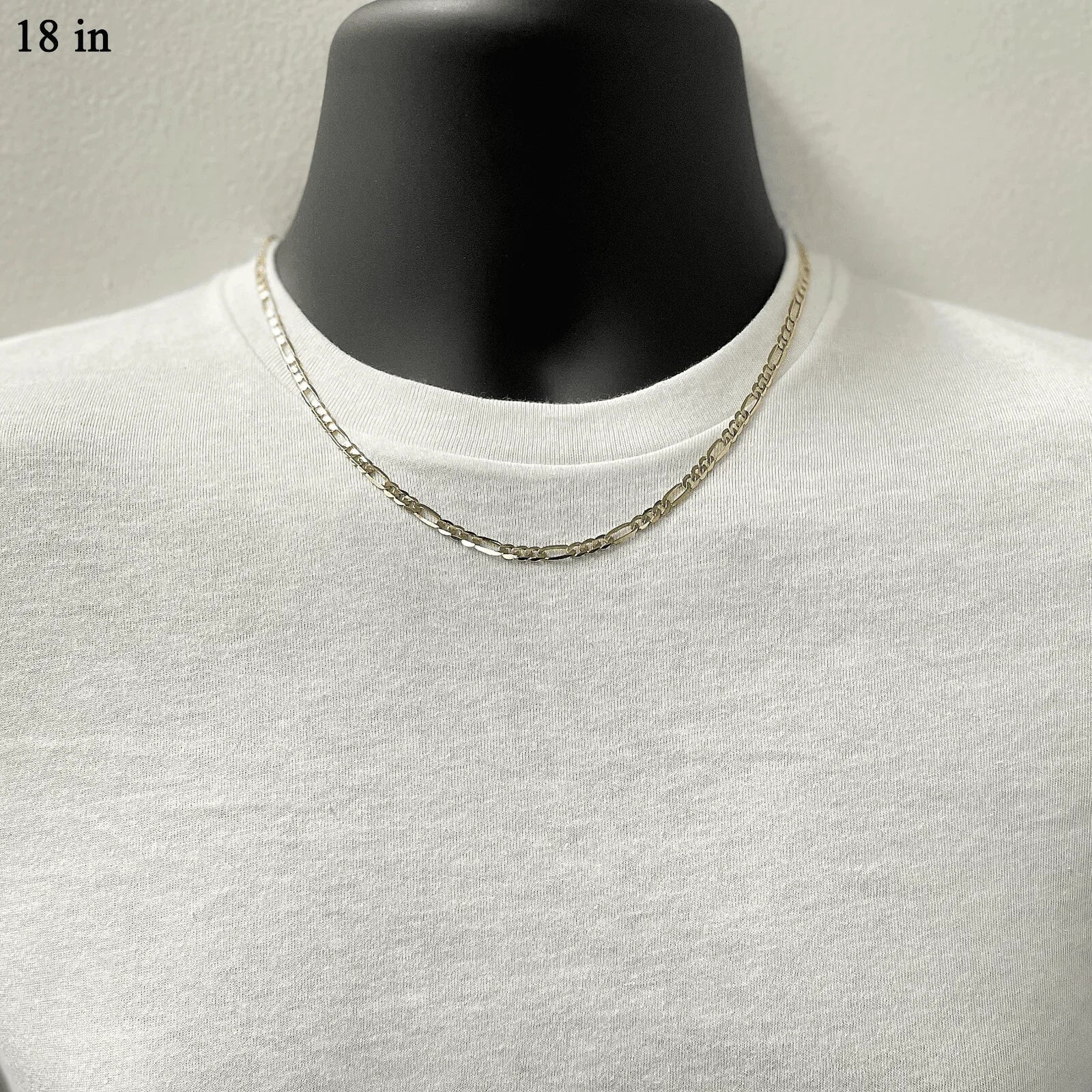 Italian 14k Yellow Gold Figaro Chain Necklace 18" 3.2mm 8.3 grams - Jewelry Store by Erik Rayo
