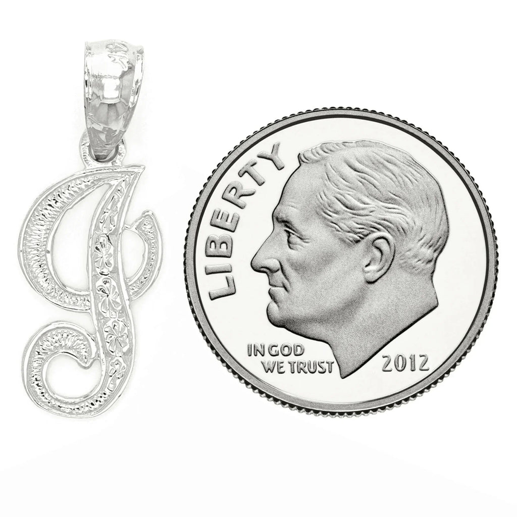 14k Yellow or White Gold Initial Letter I Alphabet A-Z Charm Pendant - Jewelry Store by Erik Rayo
