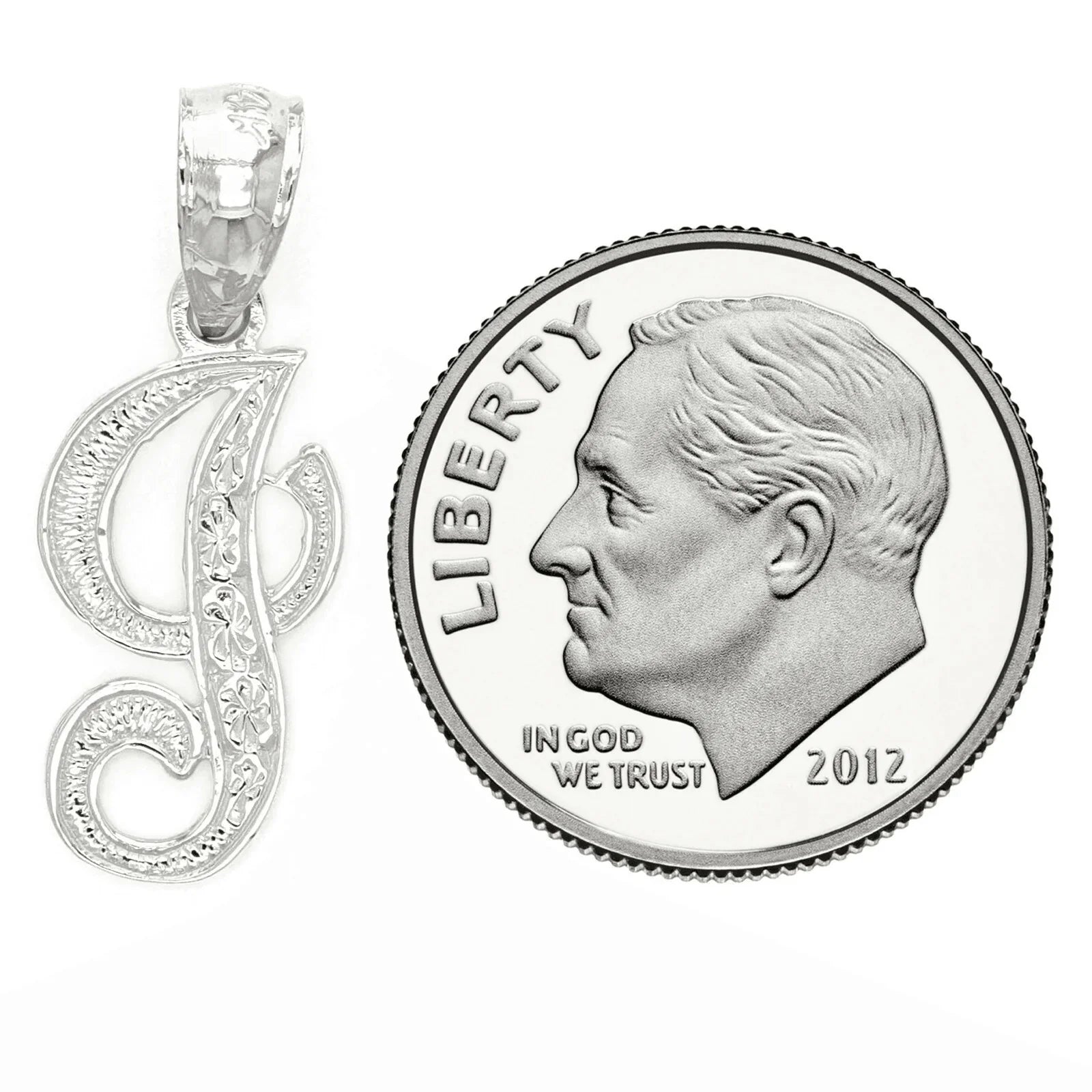 14k Yellow or White Gold Initial Letter I Alphabet A-Z Charm Pendant - Jewelry Store by Erik Rayo