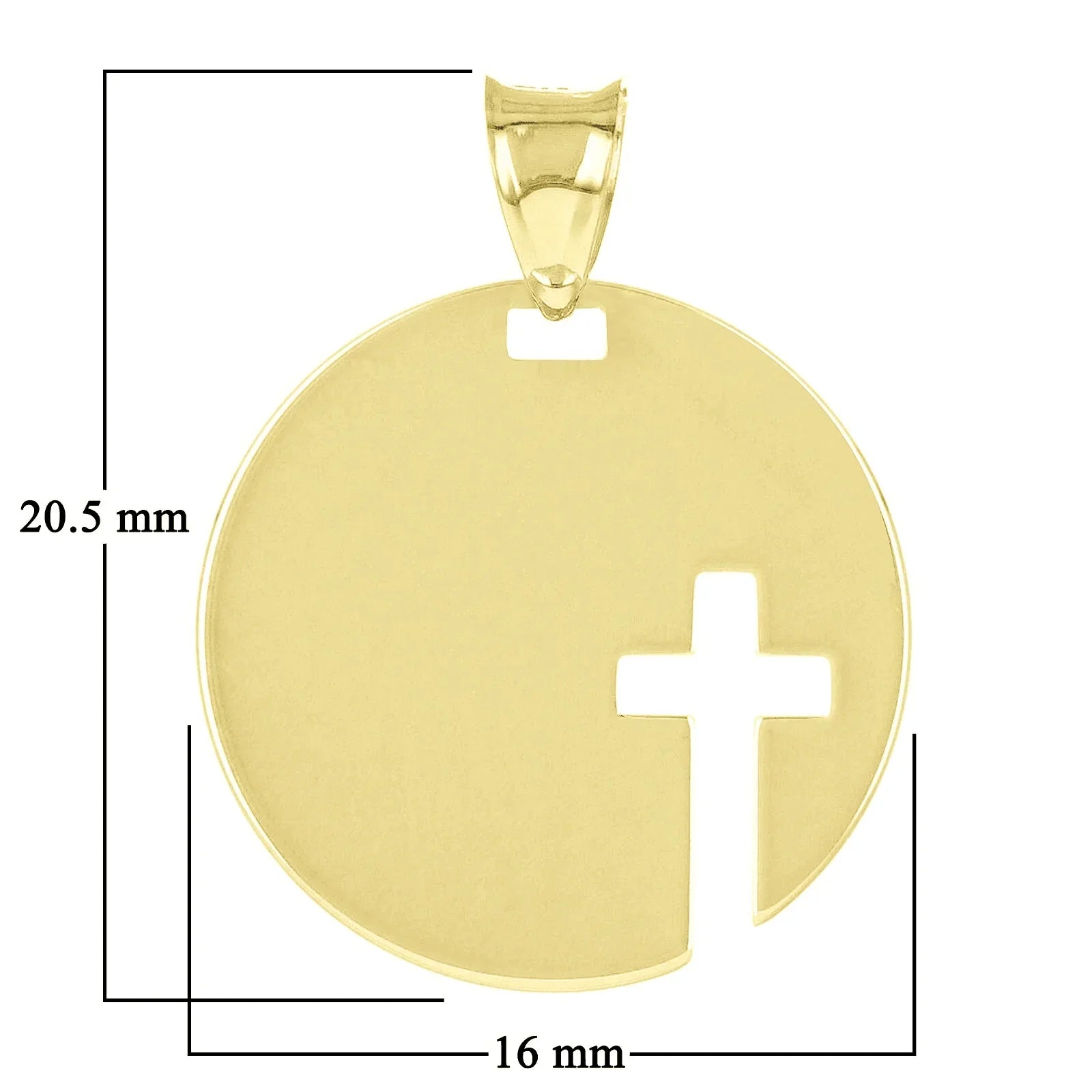 Italian 14k Yellow Gold Cross Cut Out Disc Religious Charm Pendant 0.8 grams - Jewelry Store by Erik Rayo
