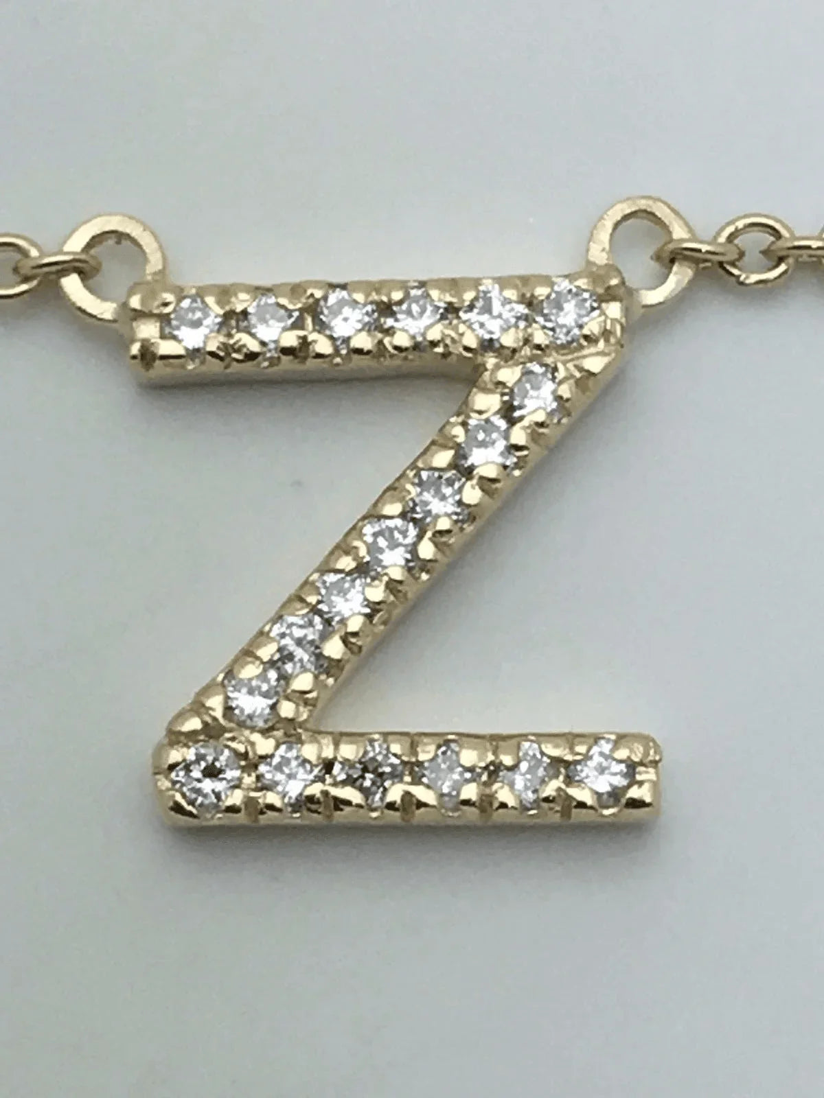 14k Yellow White or Rose Gold Diamond Initial Letter Z Pendant Necklace 18" - Jewelry Store by Erik Rayo