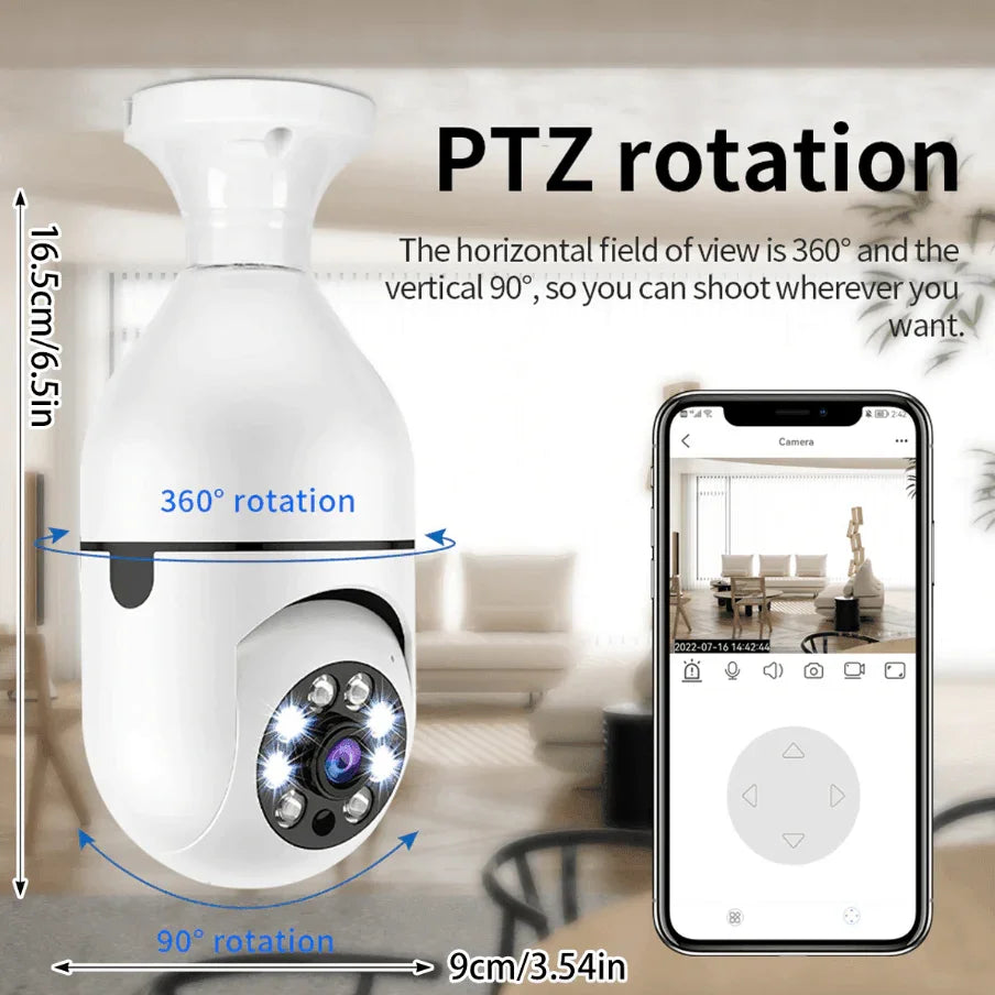 360° 1080P IP E27 Light Bulb Camera Wi-Fi IR Night Smart Home Wireless Security - Jewelry Store by Erik Rayo
