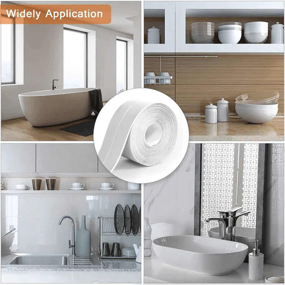 10.5FT PVC Self Adhesive Caulk Sealing Strip Tape For Kitchen Wall Sink Toilet - Jewelry Store by Erik Rayo