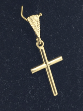 Load image into Gallery viewer, 14k Yellow Gold Solid Plain High Polish Cross Religious Charm Pendant 0.9gram
