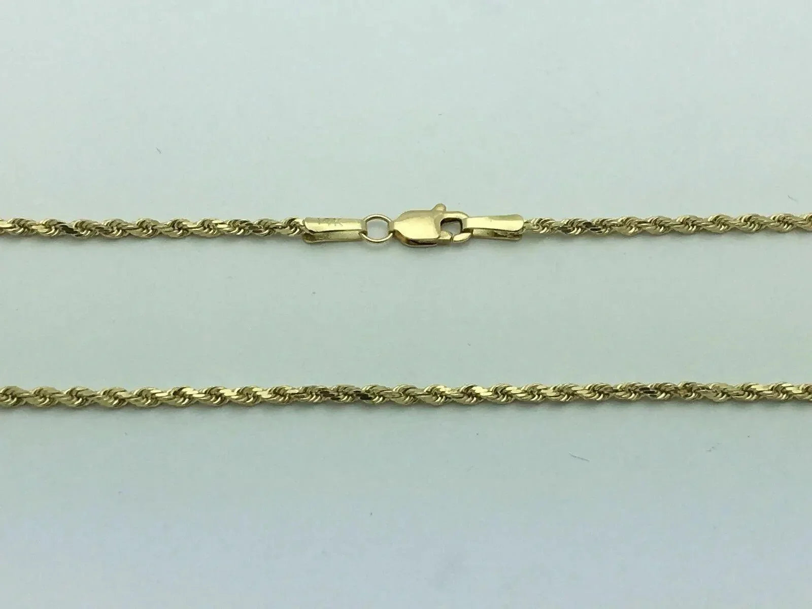 14k Yellow Gold Solid Diamond Cut Rope Chain Necklace 16" 2mm 6 grams - Jewelry Store by Erik Rayo