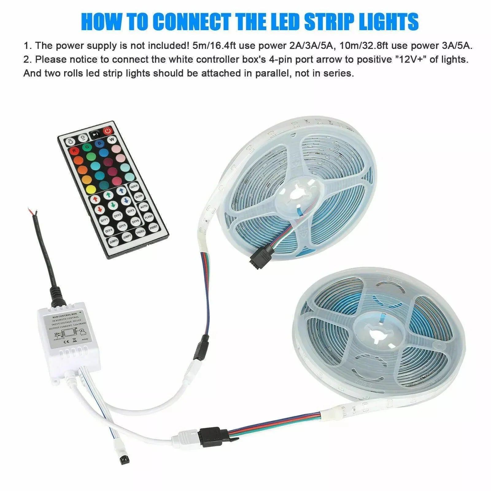 32FT LED Strip Lights Remote Control Bedroom Waterproof for Indoor Outdoor Use - Jewelry Store by Erik Rayo