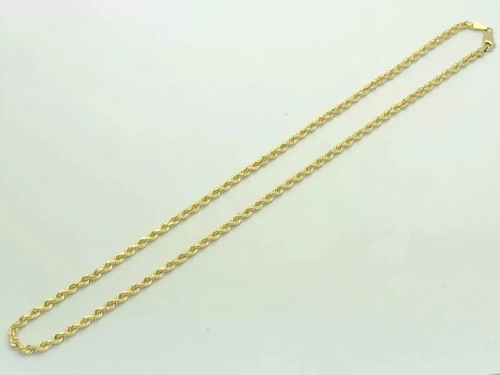 14k Yellow Gold Solid Diamond Cut Rope Chain Necklace 18" 3mm 14 grams - Jewelry Store by Erik Rayo