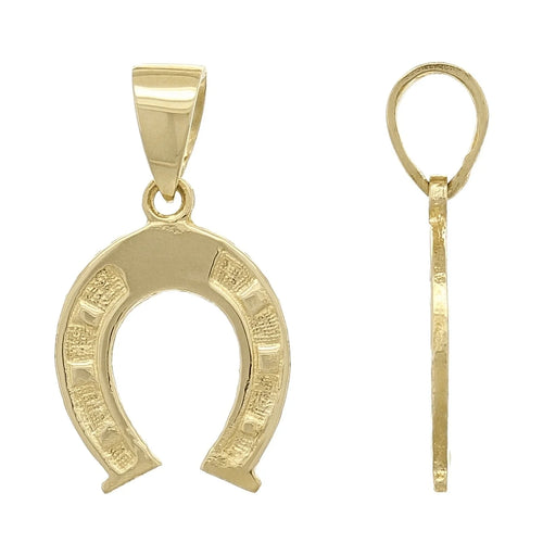 14k Yellow Gold Solid Small Horse Shoe Charm Pendant 0.9 gram - Jewelry Store by Erik Rayo