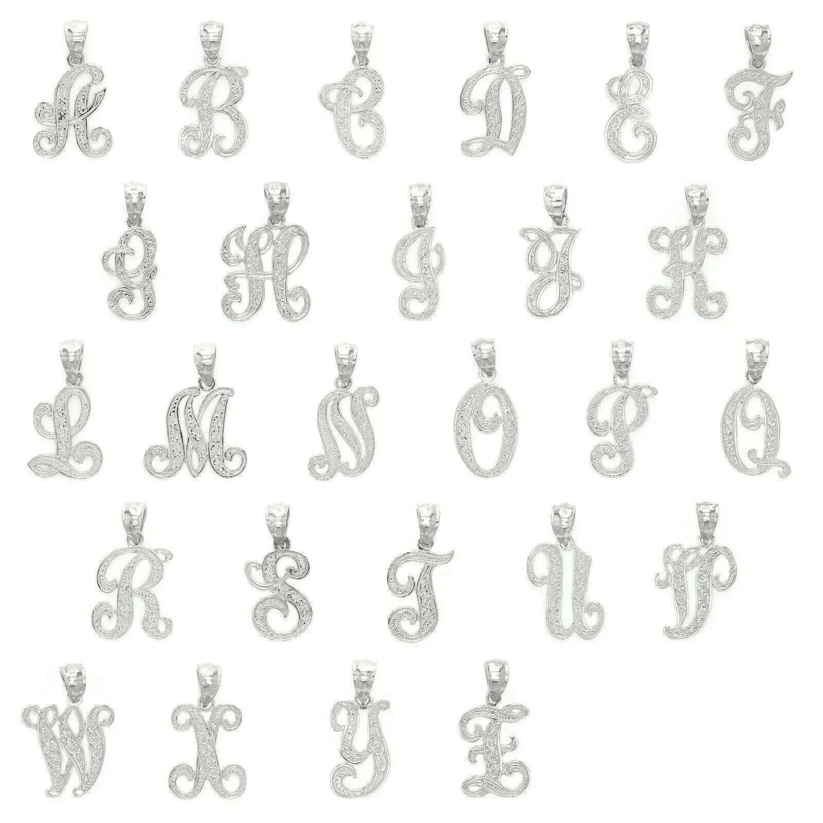 14k Yellow or White Gold Initial Letter C Alphabet A-Z Charm Pendant - Jewelry Store by Erik Rayo