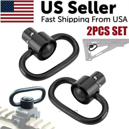 2PCS Heavy Duty Flush Push Button Quick Detach 1.25" Rifle QD Sling Swivel Mount - Jewelry Store by Erik Rayo