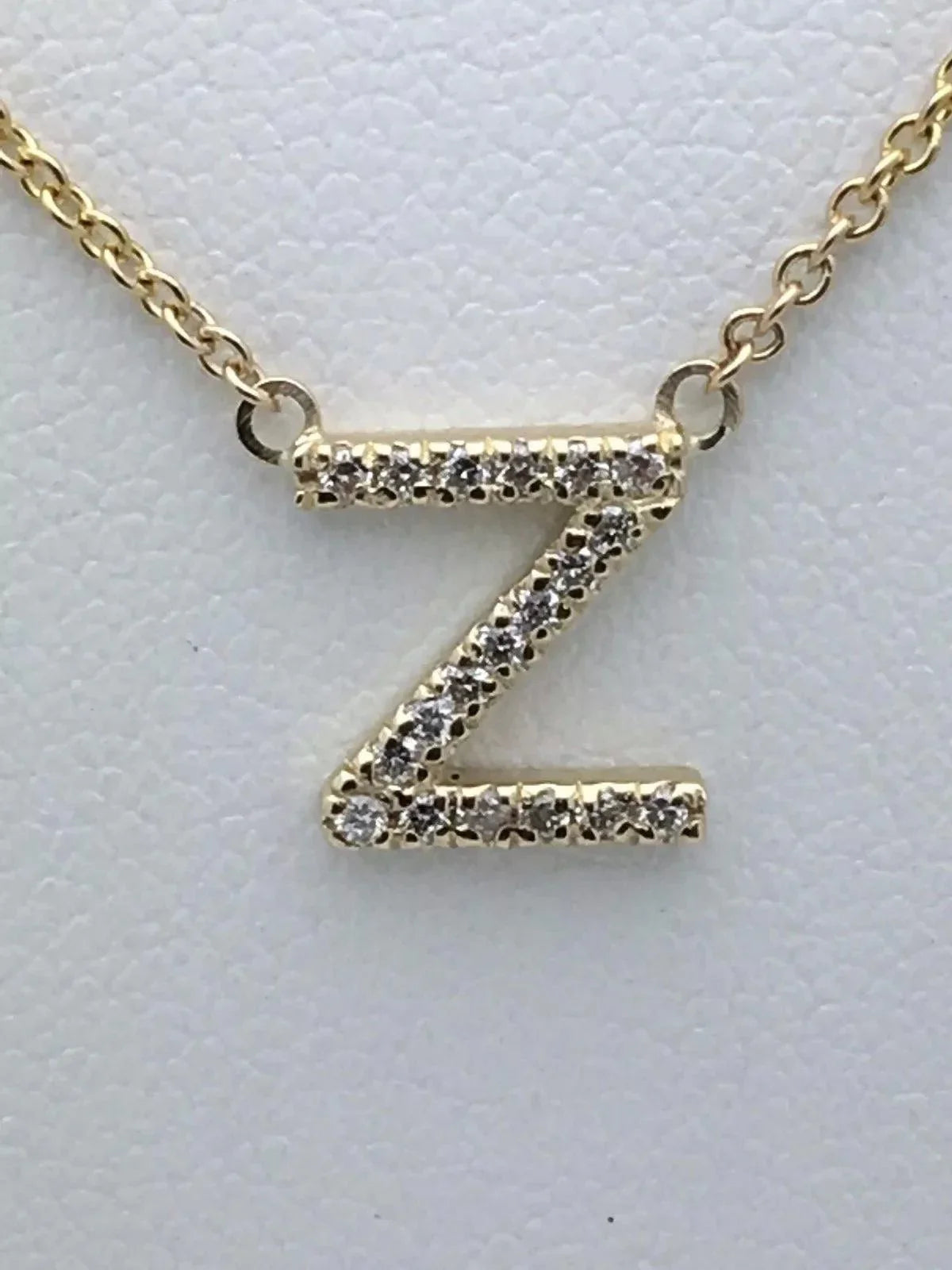 14k Yellow White or Rose Gold Diamond Initial Letter Z Pendant Necklace 18" - Jewelry Store by Erik Rayo