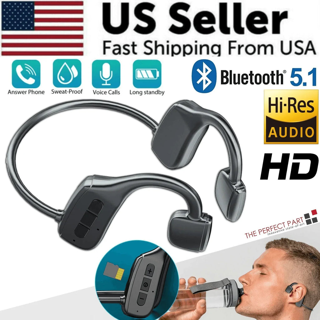 Bone Conduction Headphones Bluetooth 5.1 Wireless Headset Earbuds Outdoor Sport - Jewelry Store by Erik Rayo