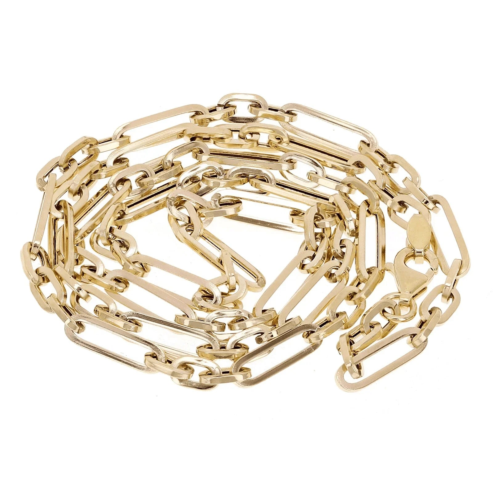 Italian 14k Yellow Gold Hollow Paper Clip Chain Necklace 16" 3.3mm 3.4 grams - Jewelry Store by Erik Rayo