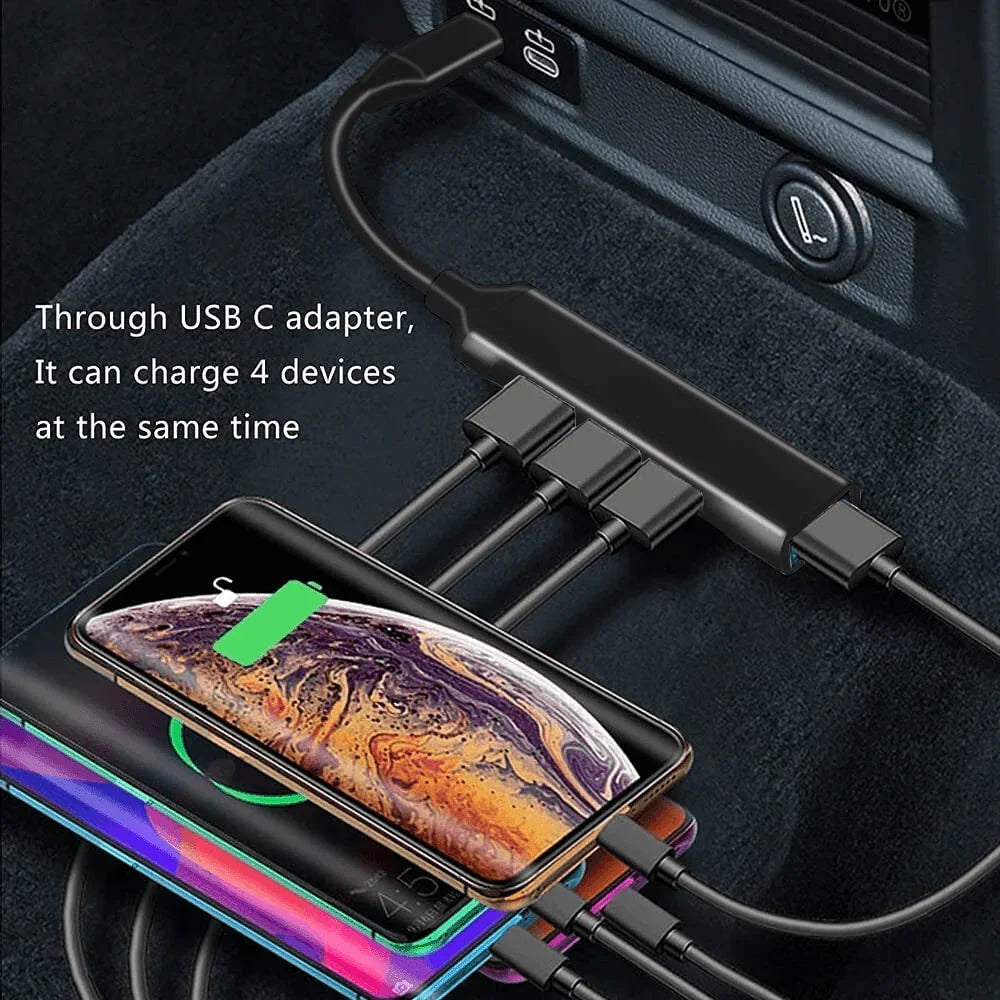 USB-C Type C to USB 3.0 4 Port Hub Splitter For PC Phone Mac iPad MacBook Pro - Jewelry Store by Erik Rayo