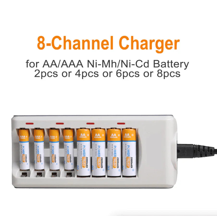 8 Slot Battery Charger For Ni-MH Ni-CD AA AAA Rechargeable Batteries Fast Charge - Jewelry Store by Erik Rayo
