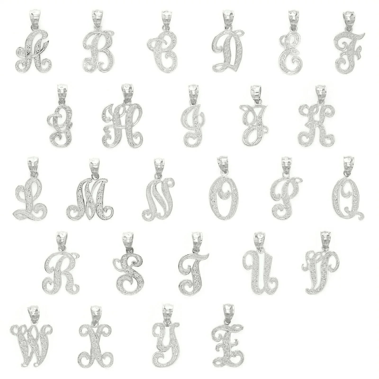 14k Yellow or White Gold Initial Letter Alphabet A-Z Charm Pendant - Jewelry Store by Erik Rayo