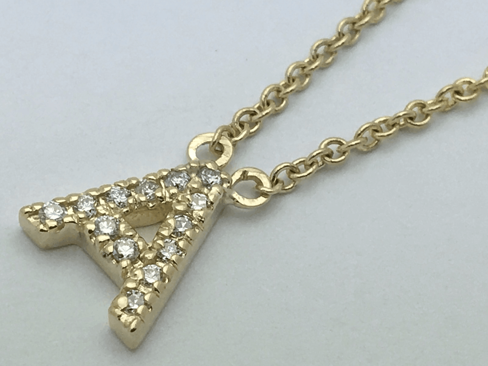 14k Yellow White or Rose Gold Diamond Initial Letter A Pendant Necklace 18" - Jewelry Store by Erik Rayo